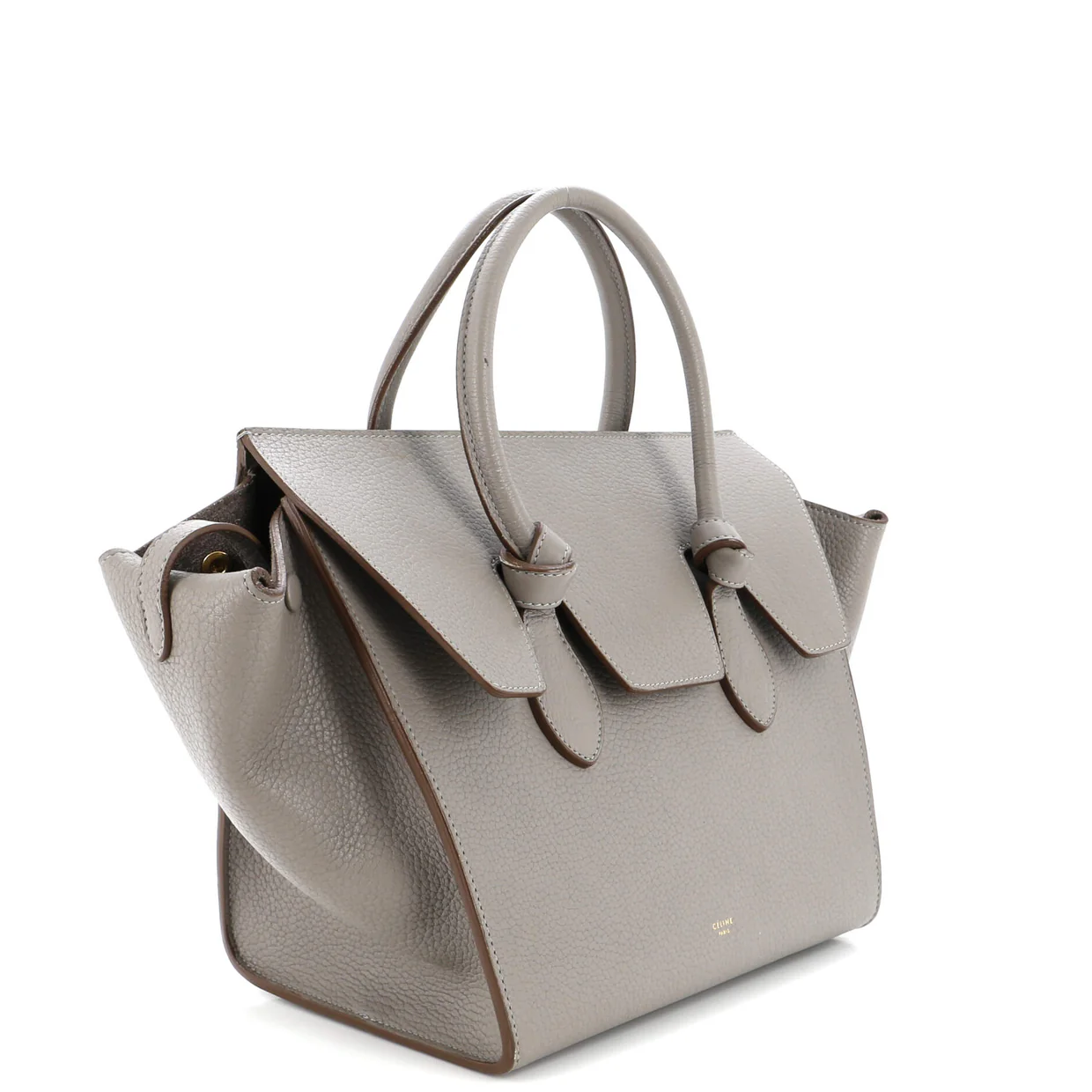 Tie Knot Tote Grainy Leather Mini - Deep Luxury