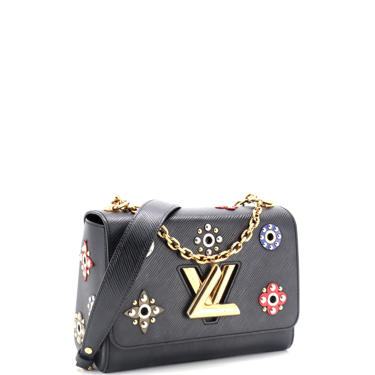 Twist Handbag Limited Edition Flower Embellished Epi Leather MM - Deep Luxury