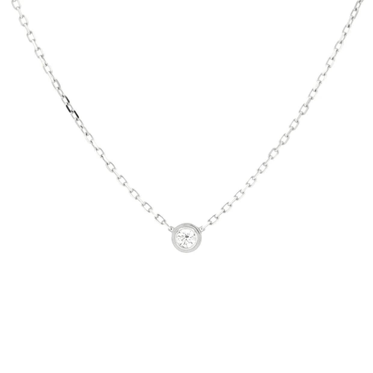 Cartier D'Amour Pendant Necklace 18K White Gold with Diamond Small - Deep Luxury