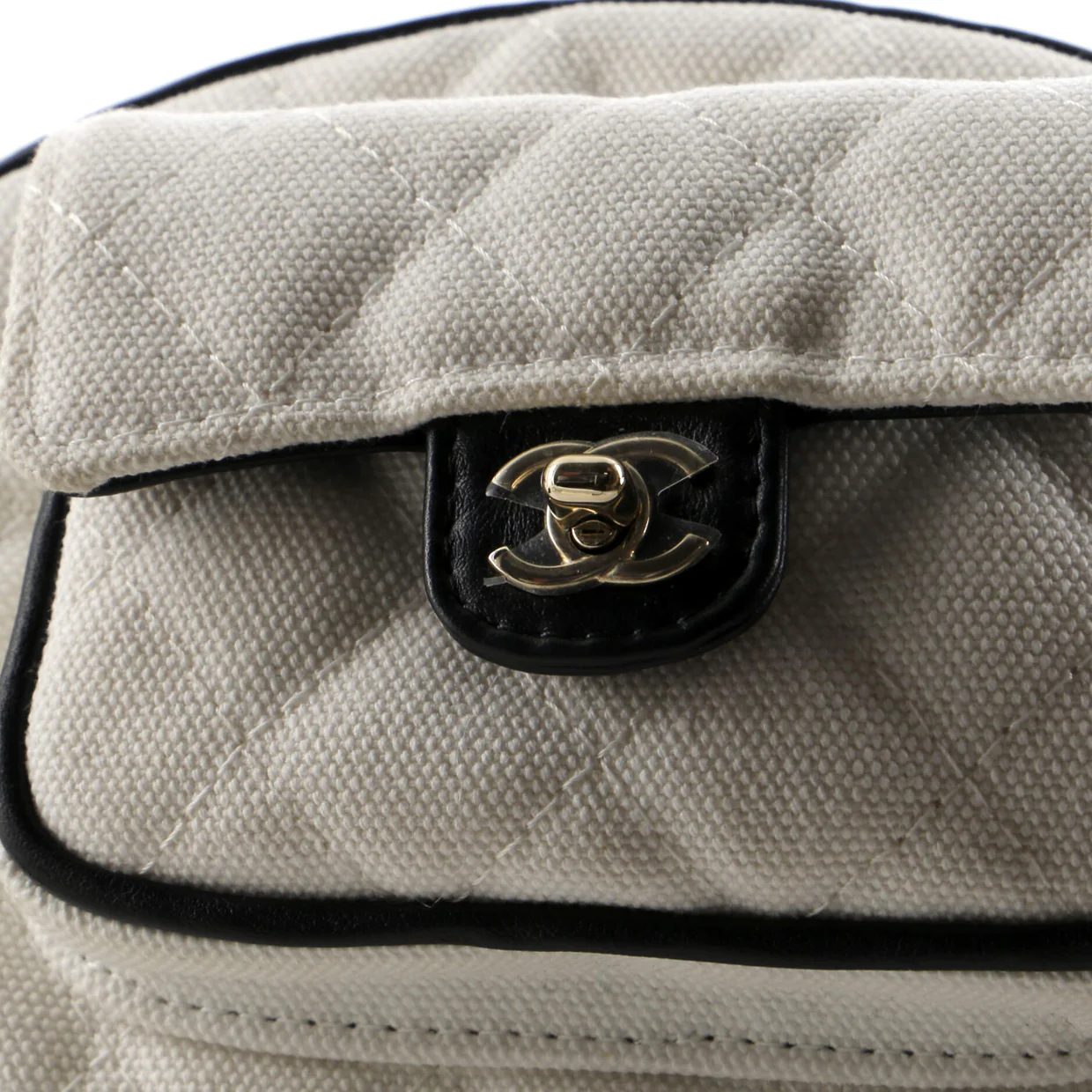 CC Tennis Racket Clutch with Chain Quilted Canvas and Leather - Deep Luxury