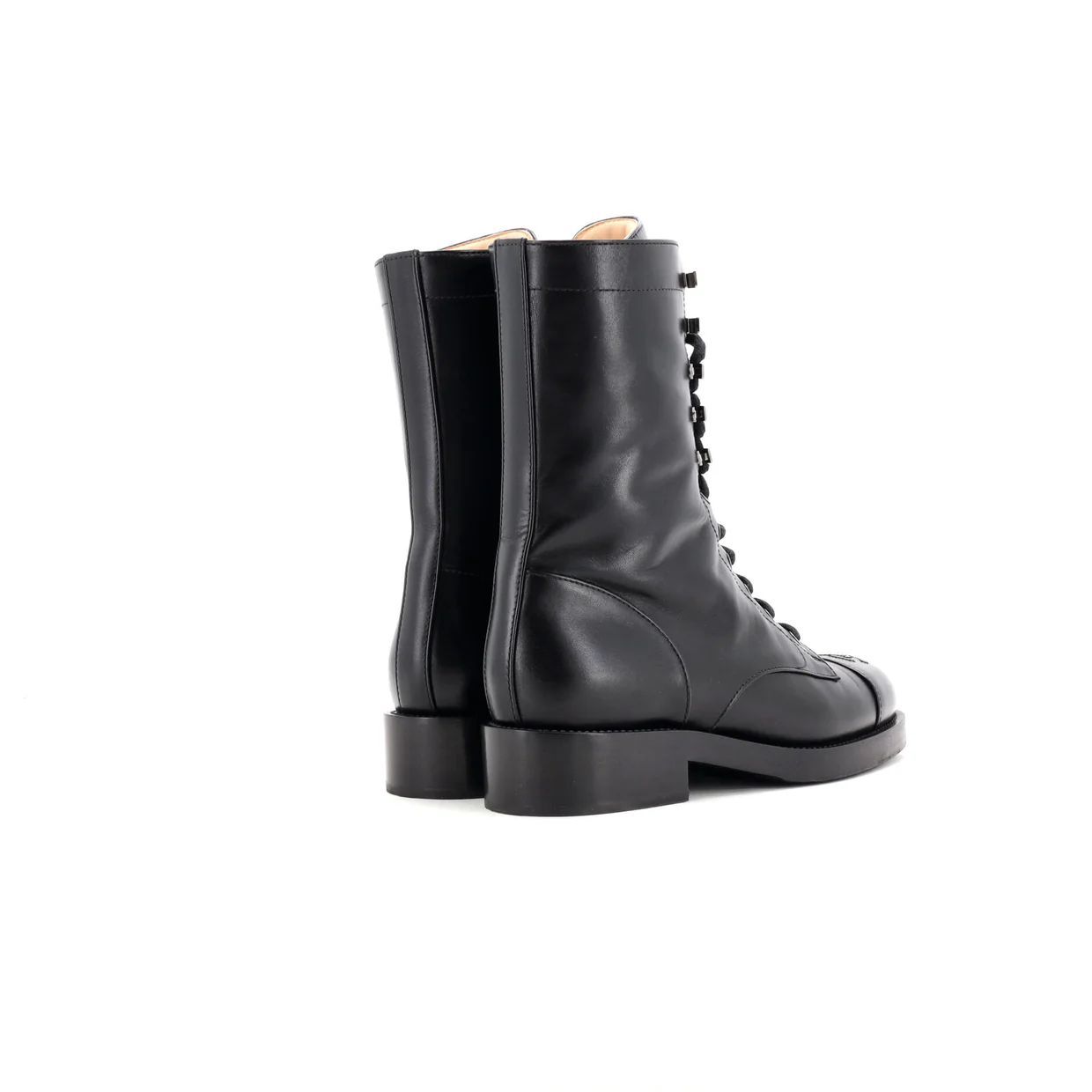 Women's Cap Toe CC Mid-Calf Combat Boots Leather - Deep Luxury