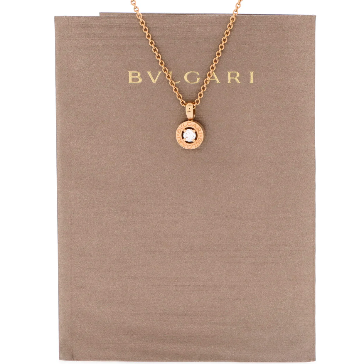Bvlgari Bvlgari Pendant Necklace 18K Rose Gold with Diamond - Deep Luxury