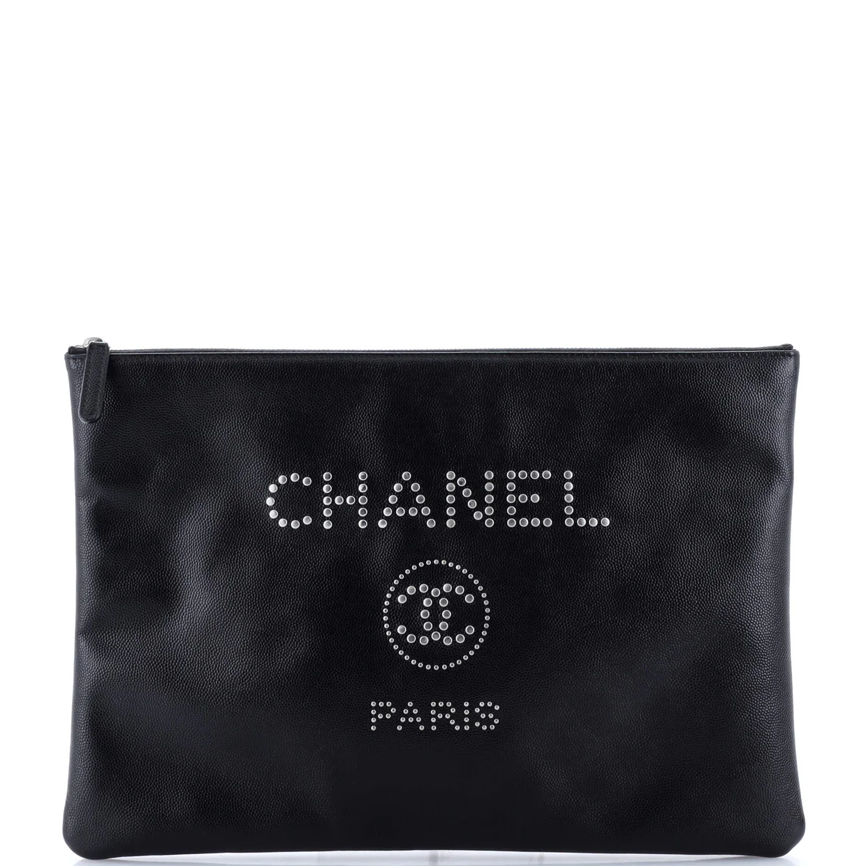 Deauville Pouch Studded Caviar Large - Deep Luxury