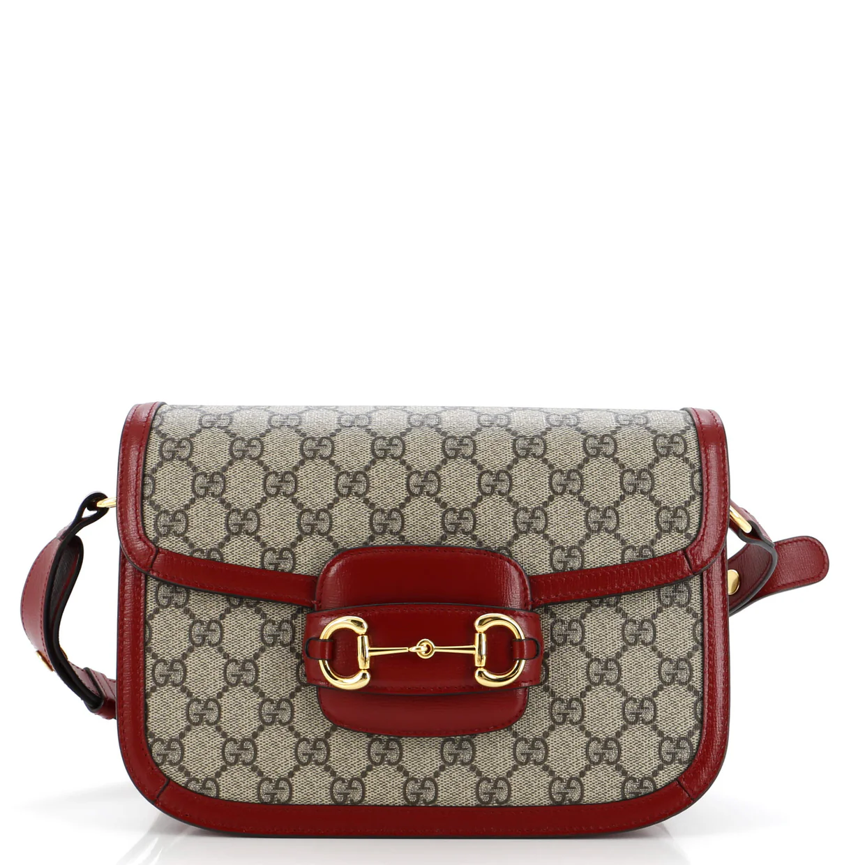 Horsebit 1955 Shoulder Bag GG Coated Canvas with Leather Small - Deep Luxury