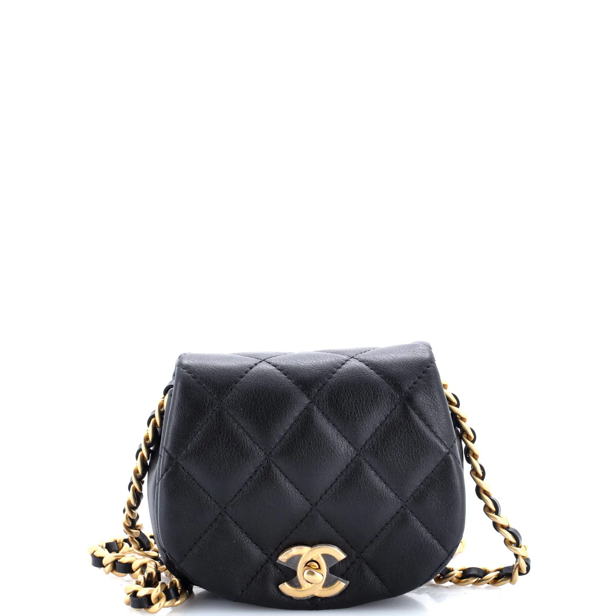 Coco Mail Clutch with Chain Quilted Calfskin Mini - Deep Luxury