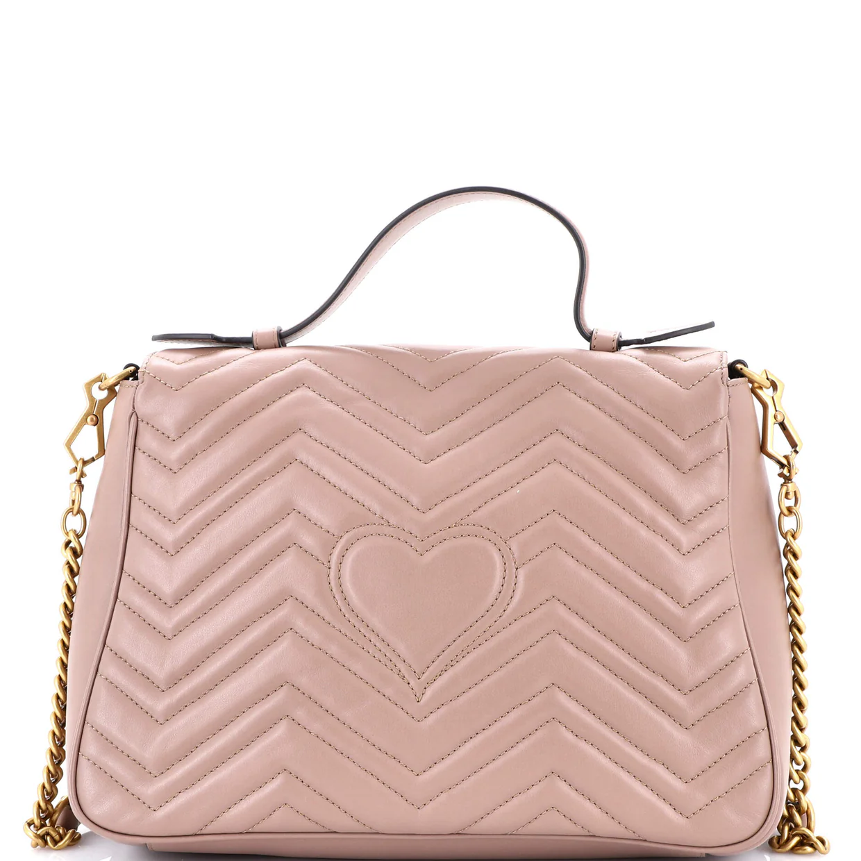 GG Marmont Top Handle Flap Bag Matelasse Leather Medium - Deep Luxury