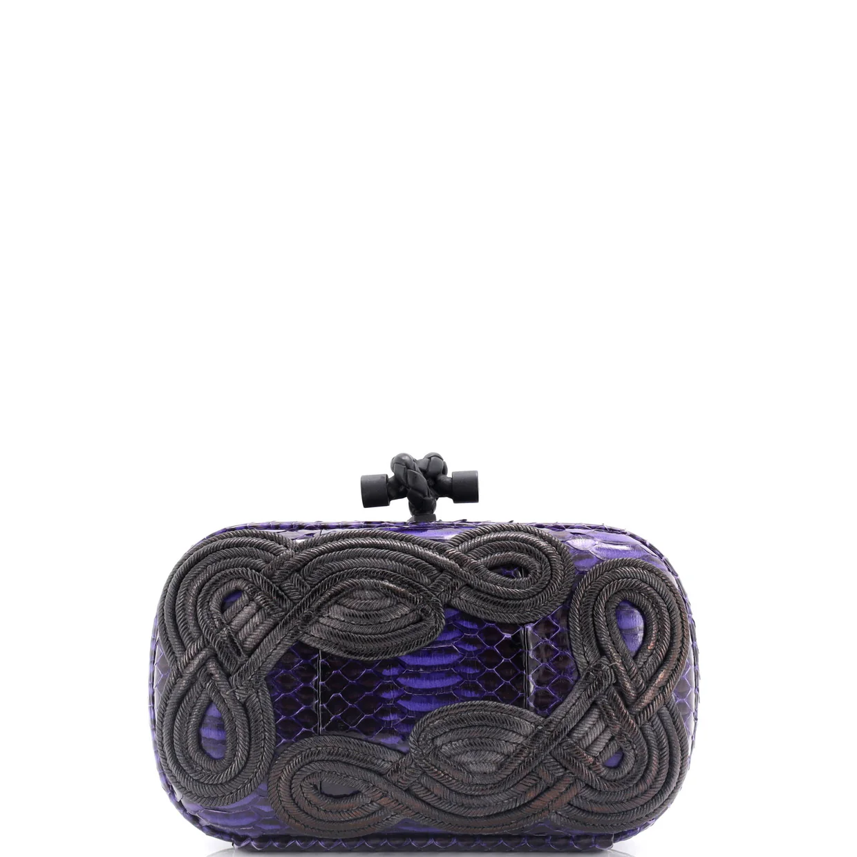Box Knot Clutch Embellished Snakeskin Small - Deep Luxury