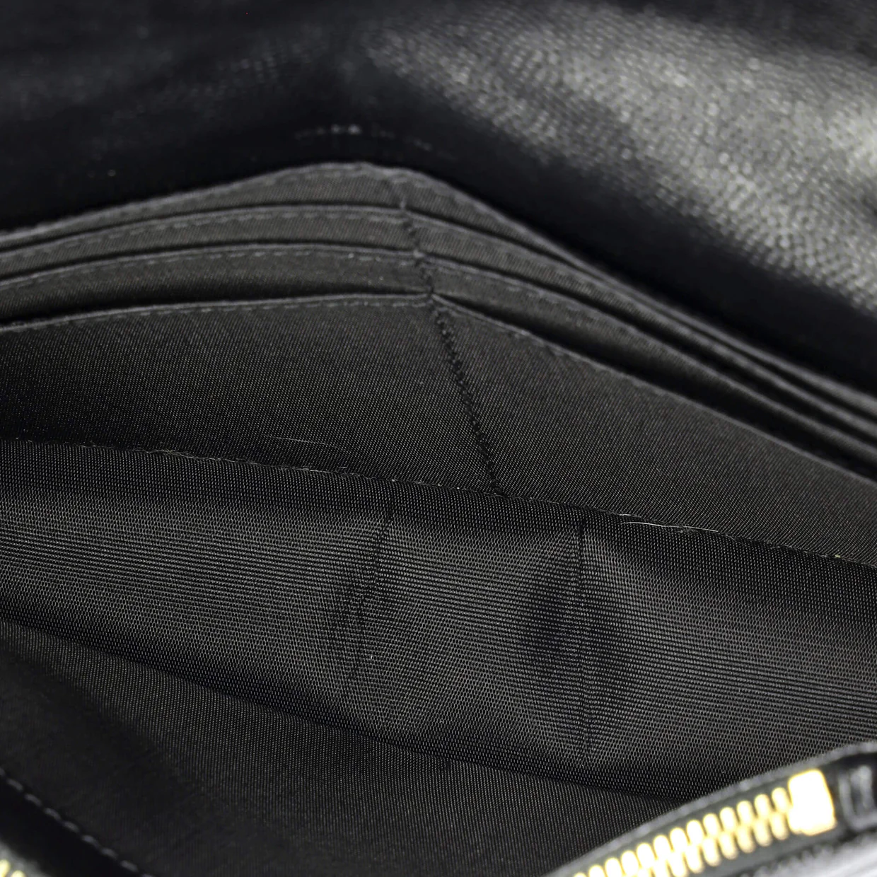 Classic Monogram Wallet on Chain Matelasse Chevron Leather Small - Deep Luxury
