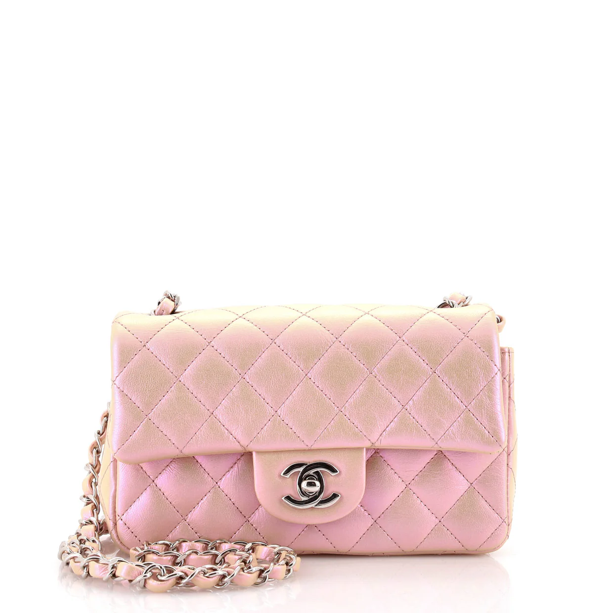 Classic Single Flap Bag Quilted Iridescent Calfskin Mini - Deep Luxury