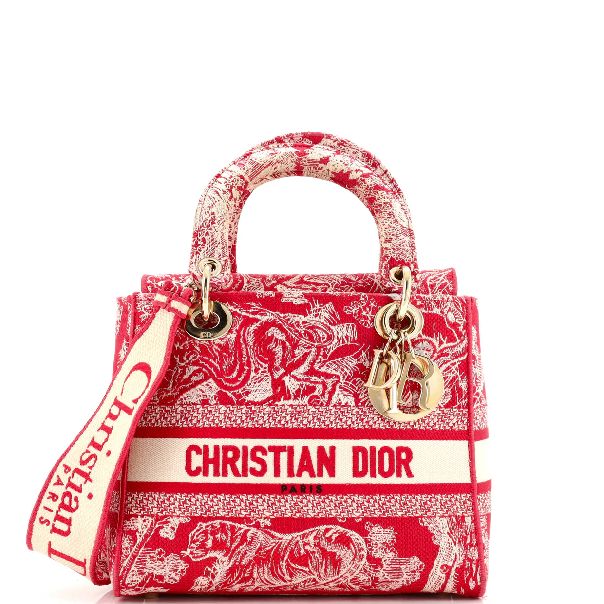 Toile de Jouy Lady D-Lite Bag Embroidered Canvas - Deep Luxury