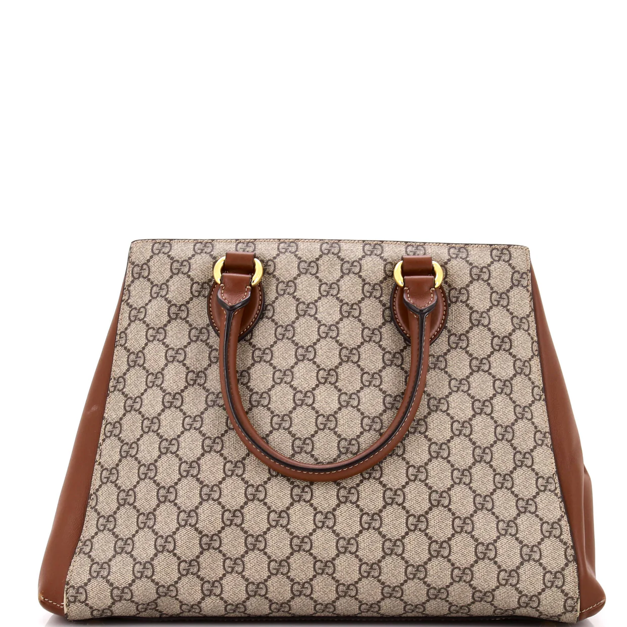 Trapezoid Top Handle Tote GG Coated Canvas Medium - Deep Luxury