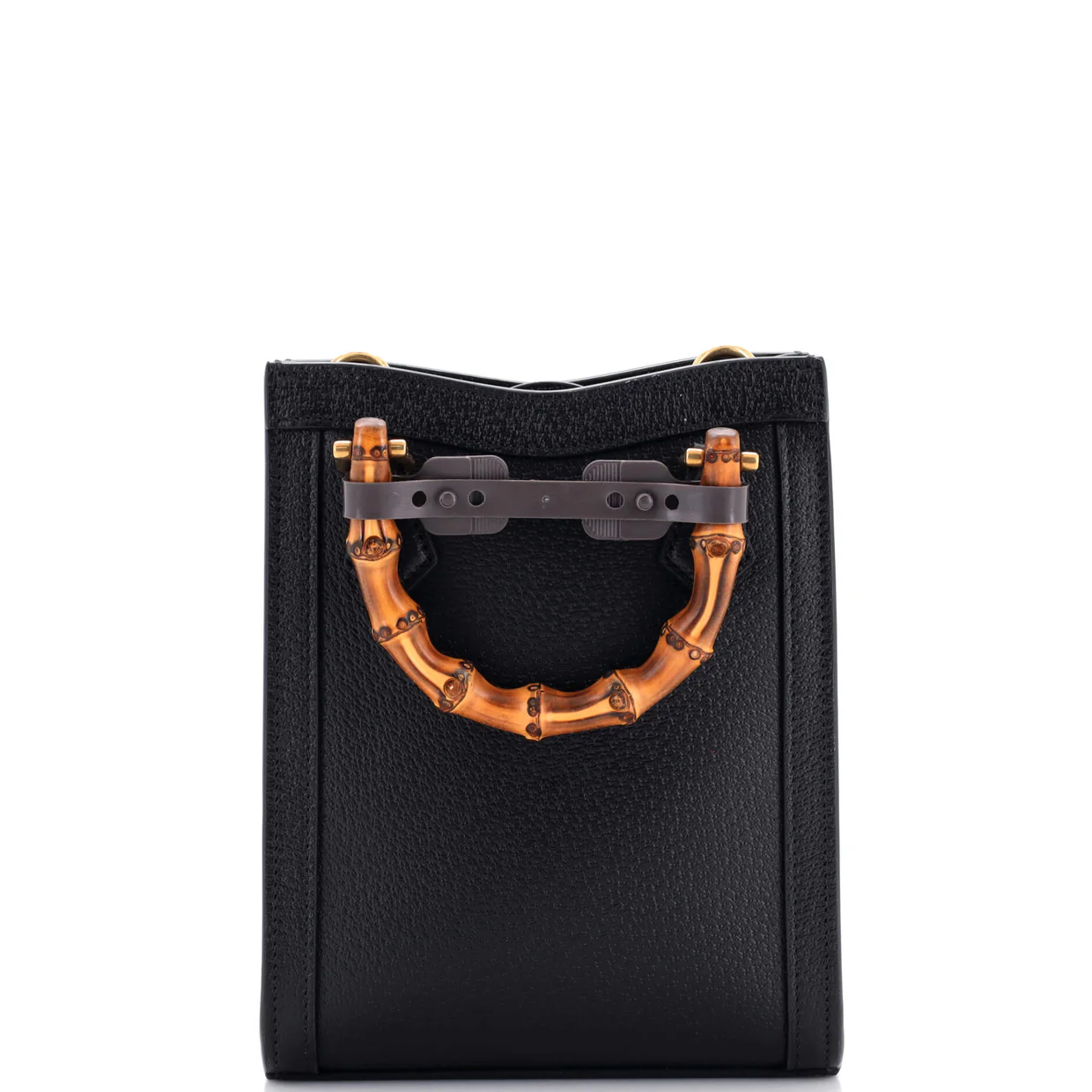 Vertical Diana NM Bamboo Handle Tote Leather Mini - Deep Luxury