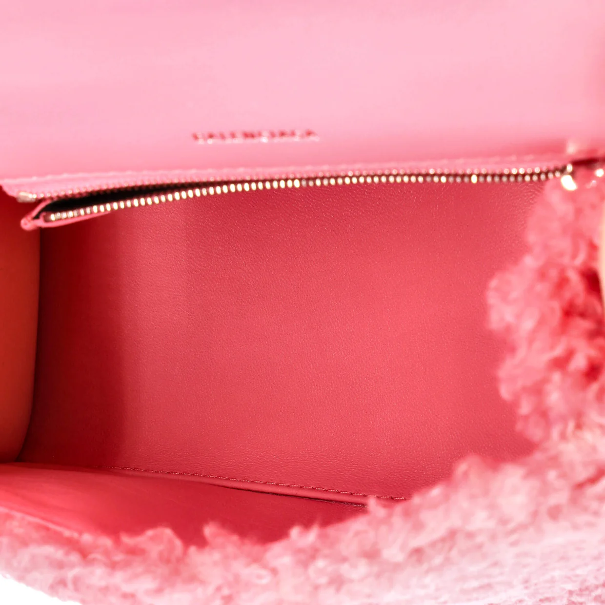 Fluffy Hourglass Top Handle Bag Faux Fur Small - Deep Luxury