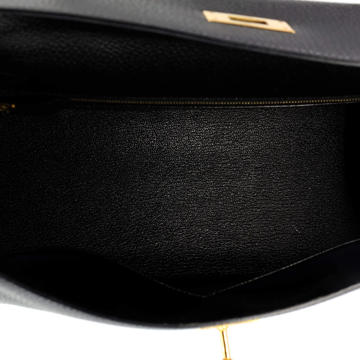 Kelly Handbag Noir Ardennes with Gold Hardware 32 - Deep Luxury