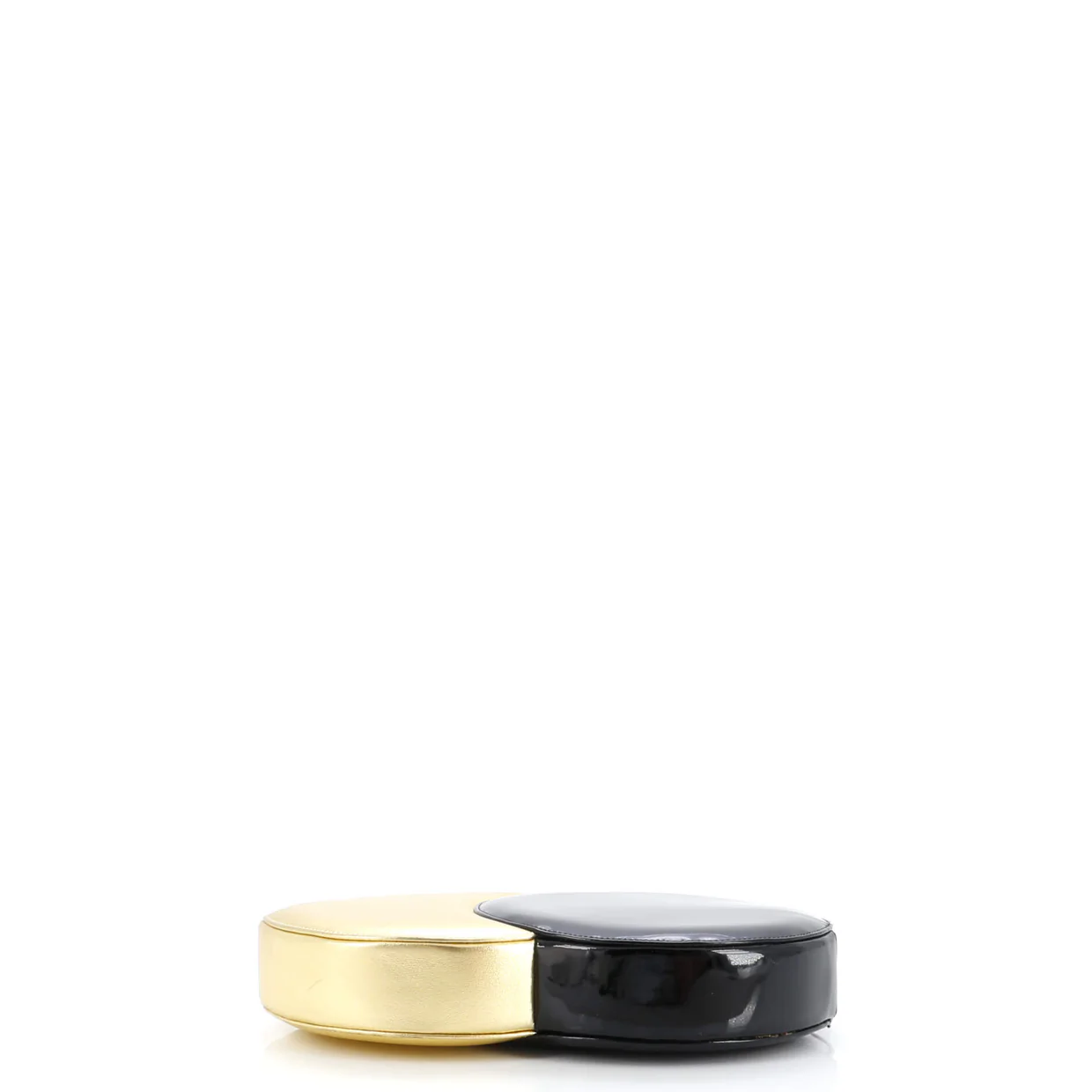 Kisslock Double Circle Clutch Lambskin with Patent - Deep Luxury