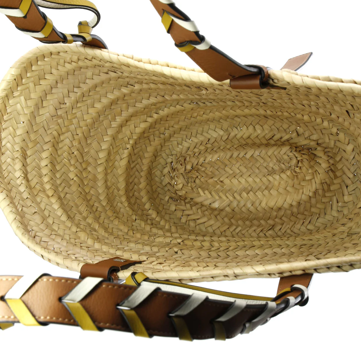 Braided Handle Basket Tote Raffia Medium - Deep Luxury