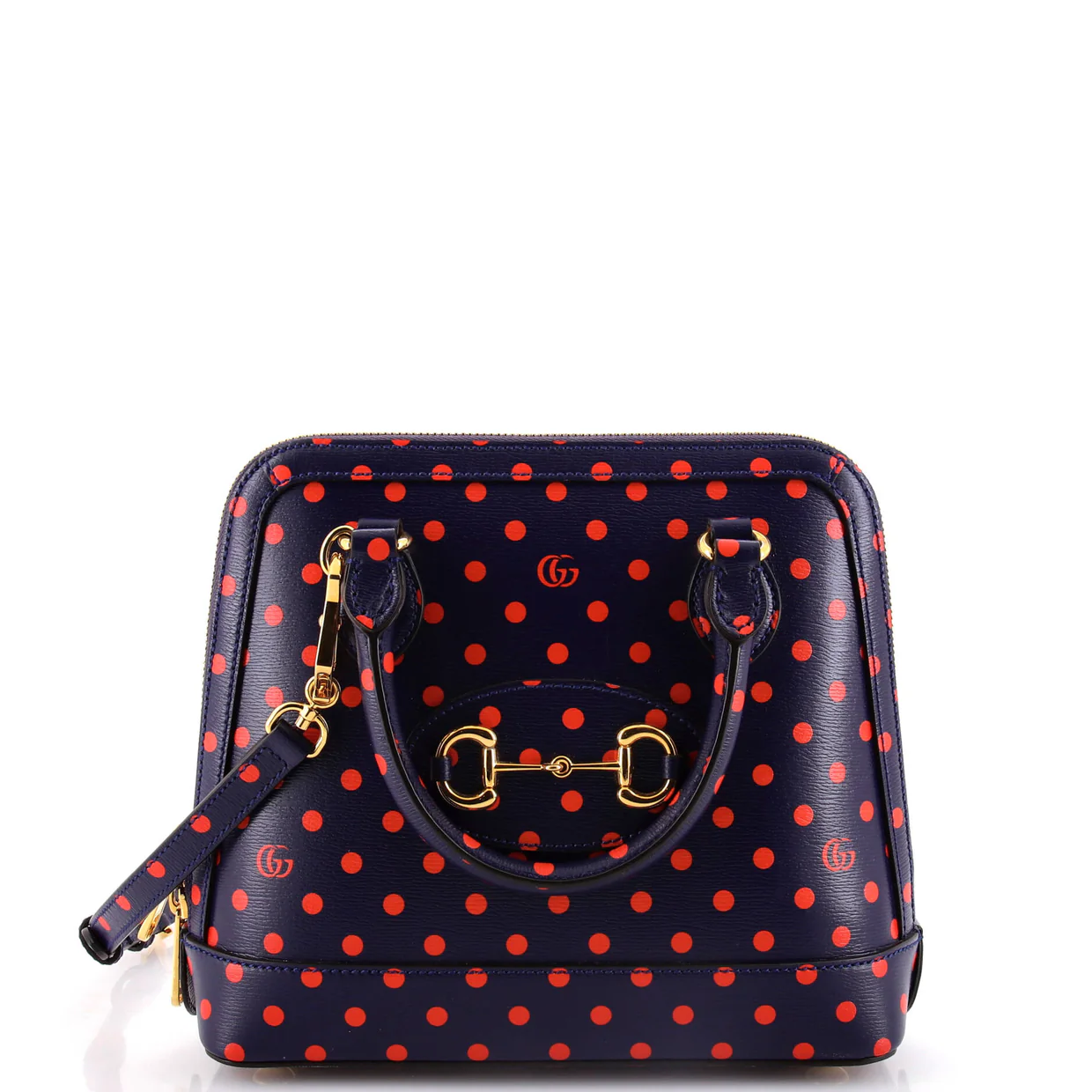 Horsebit 1955 Top Handle Bag Printed Leather Small - Deep Luxury