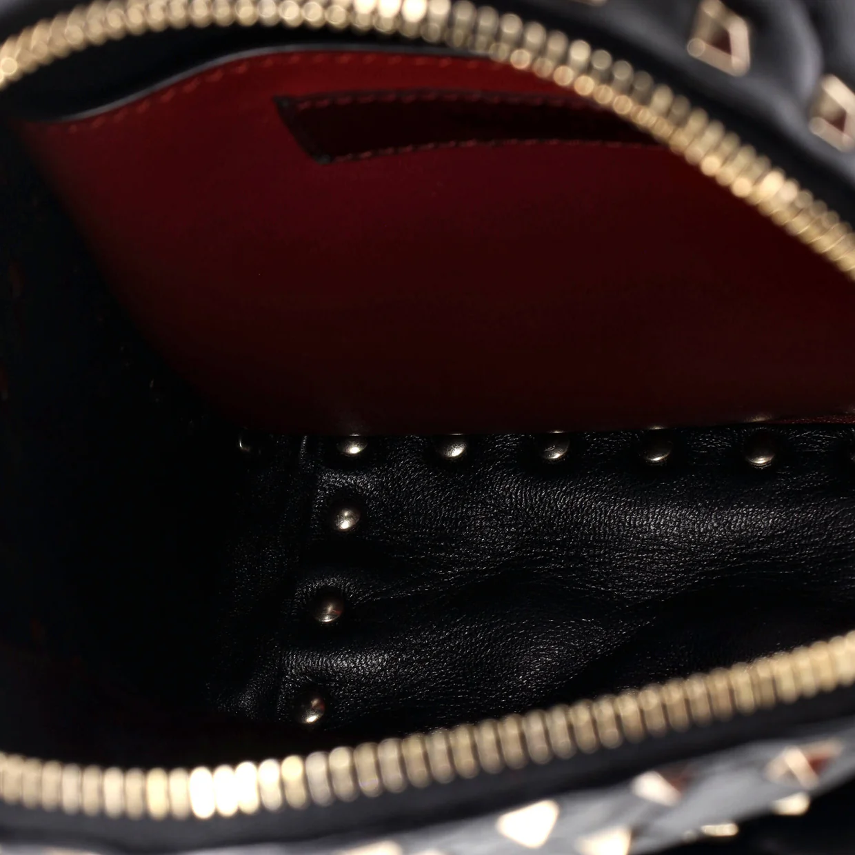 VLTN Rockstud Spike Backpack Quilted Printed Leather Mini - Deep Luxury