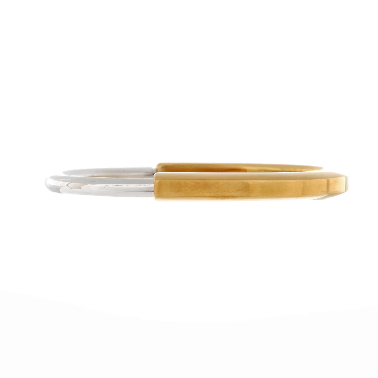 Lock Bangle Bracelet 18K Rose Gold and 18K White Gold - Deep Luxury