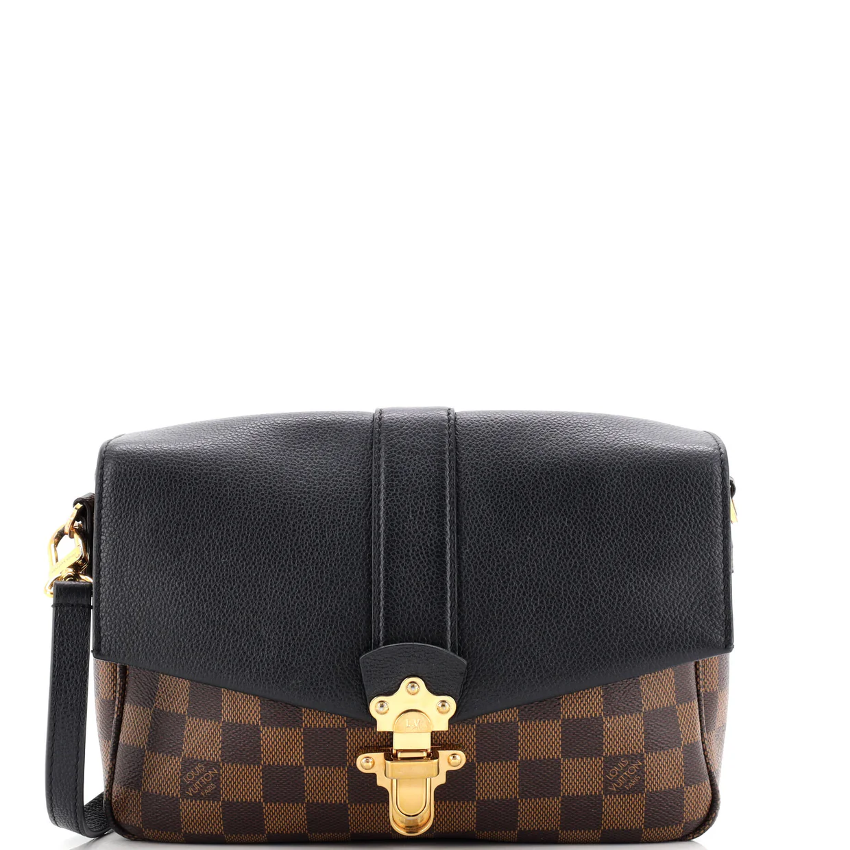 Clapton Handbag Damier and Leather PM - Deep Luxury