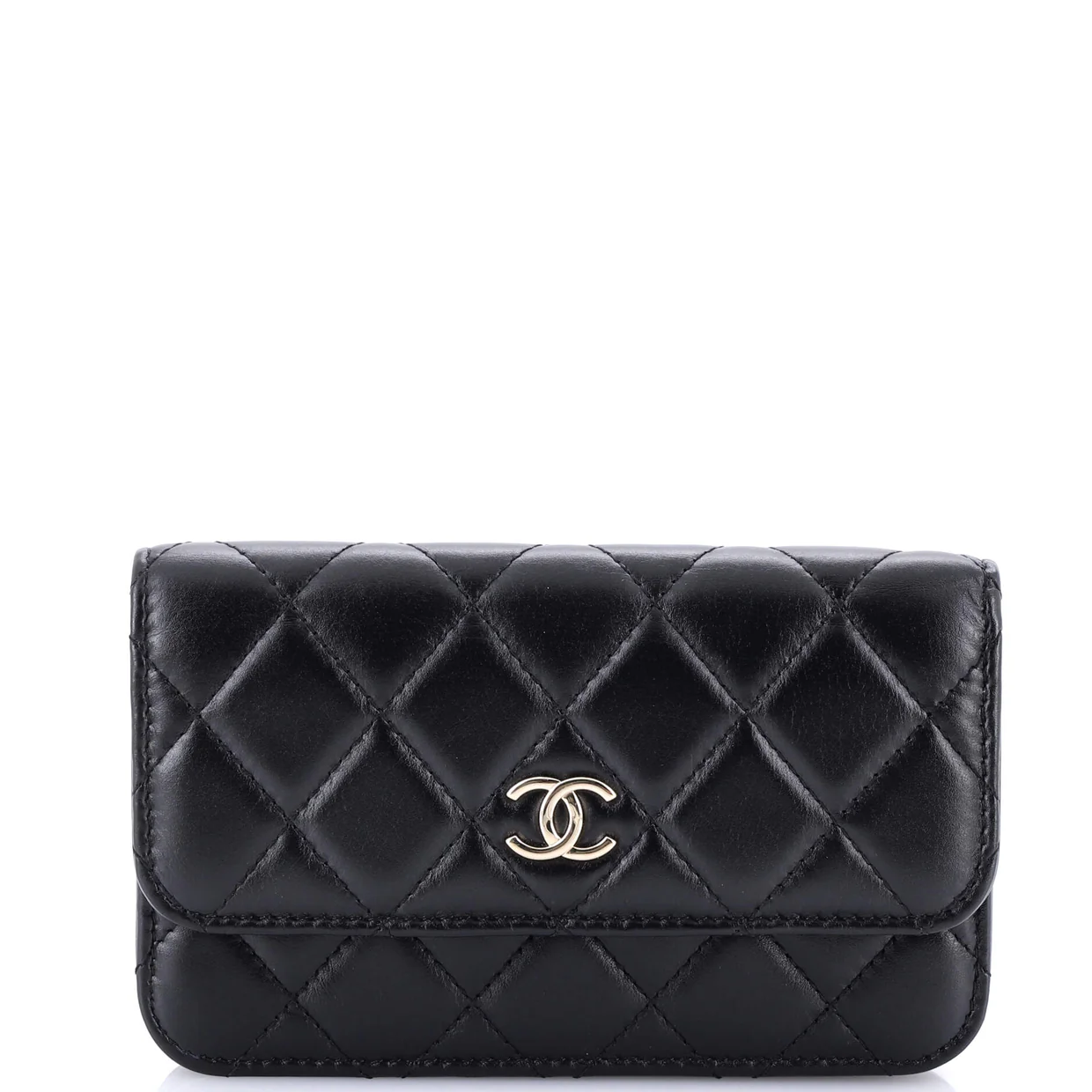 Pearl Strap Clutch with Chain Quilted Calfskin - Deep Luxury
