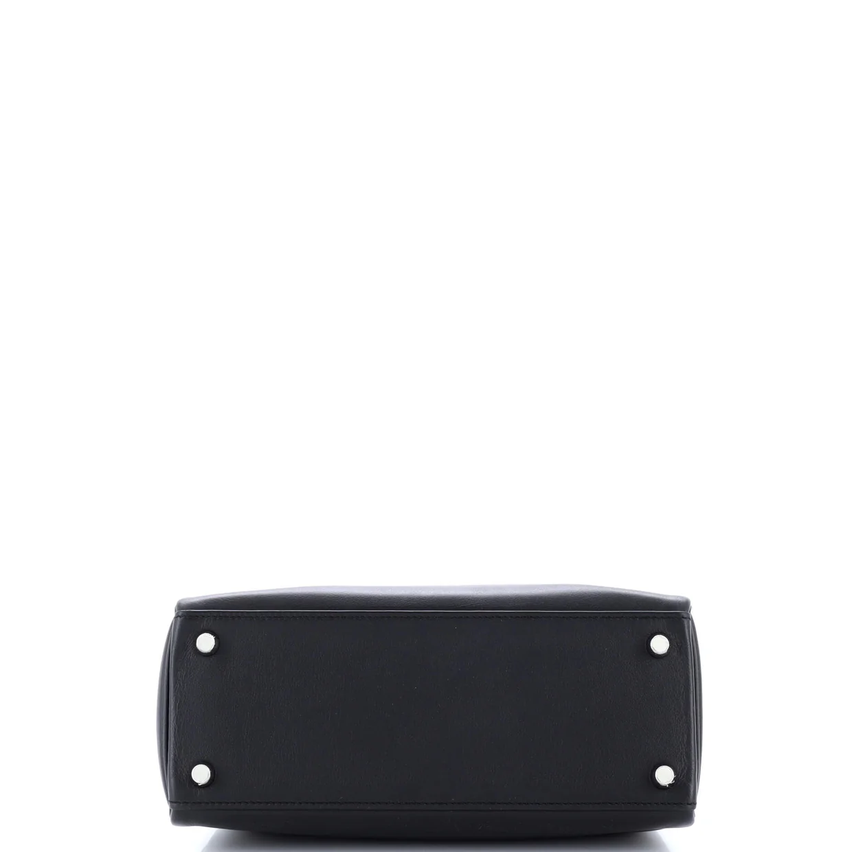 Kelly Handbag Noir Swift with Palladium Hardware 25 - Deep Luxury