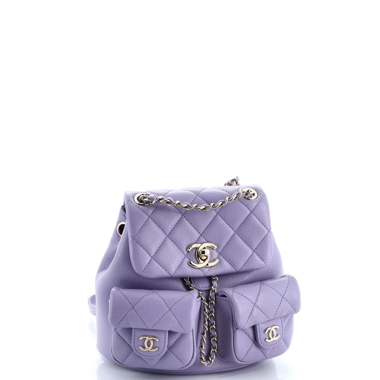 Duma Pockets Drawstring Backpack Quilted Caviar Mini - Deep Luxury