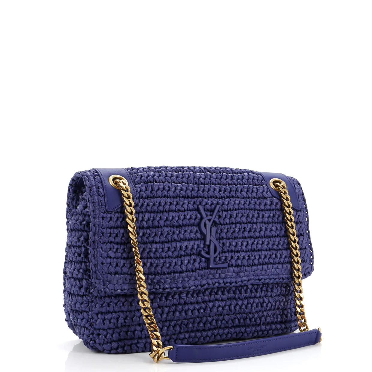 Niki Chain Flap Bag Raffia Medium - Deep Luxury