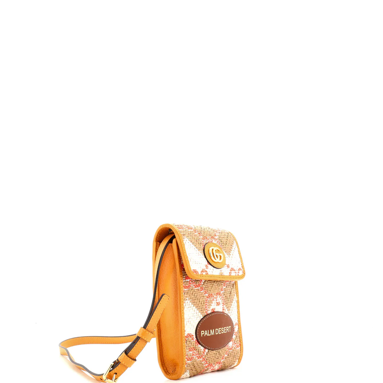 Destination Phone Flap Crossbody Bag Straw Effect GG Raffia - Deep Luxury