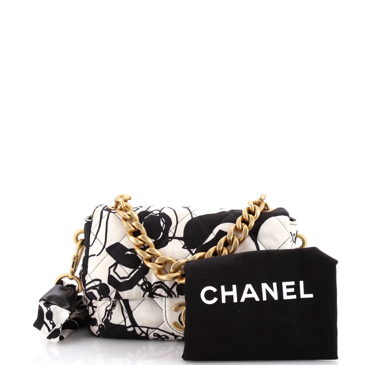 Deer Coco Flap Bag Quilted Printed Canvas Mini - Deep Luxury