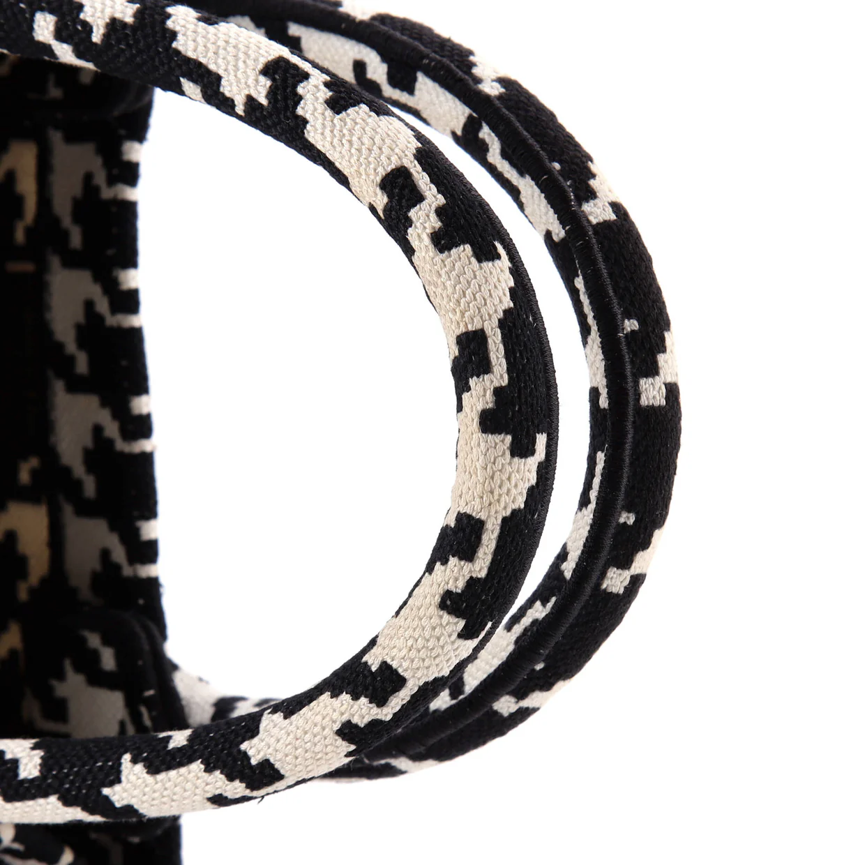 Book Tote Houndstooth Canvas Small - Deep Luxury