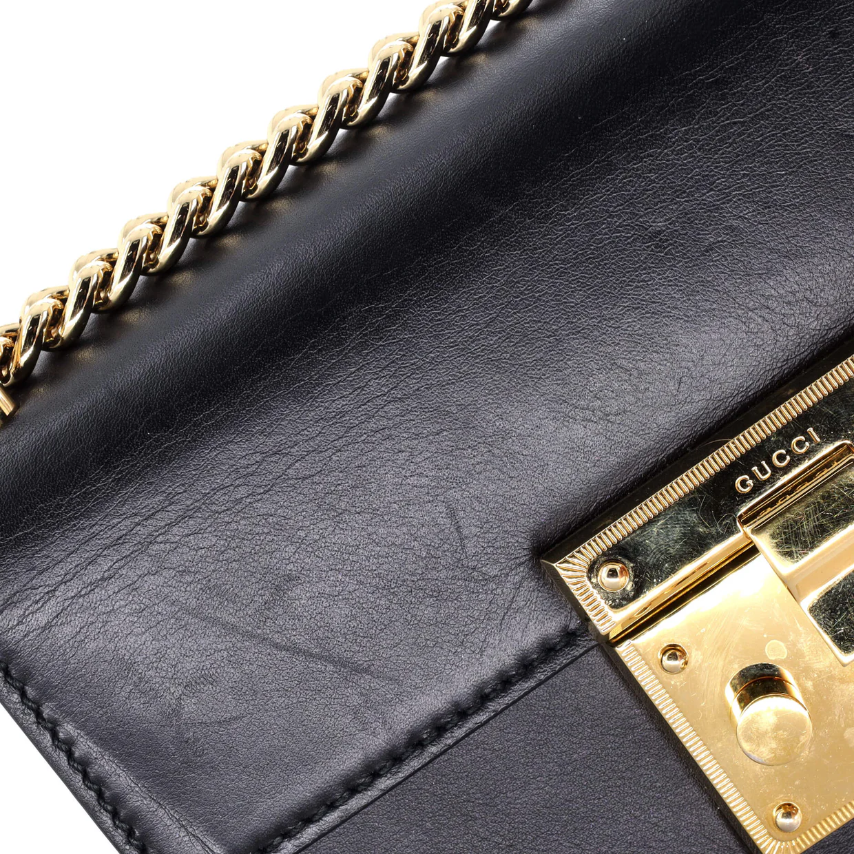 Padlock Shoulder Bag Leather Small - Deep Luxury