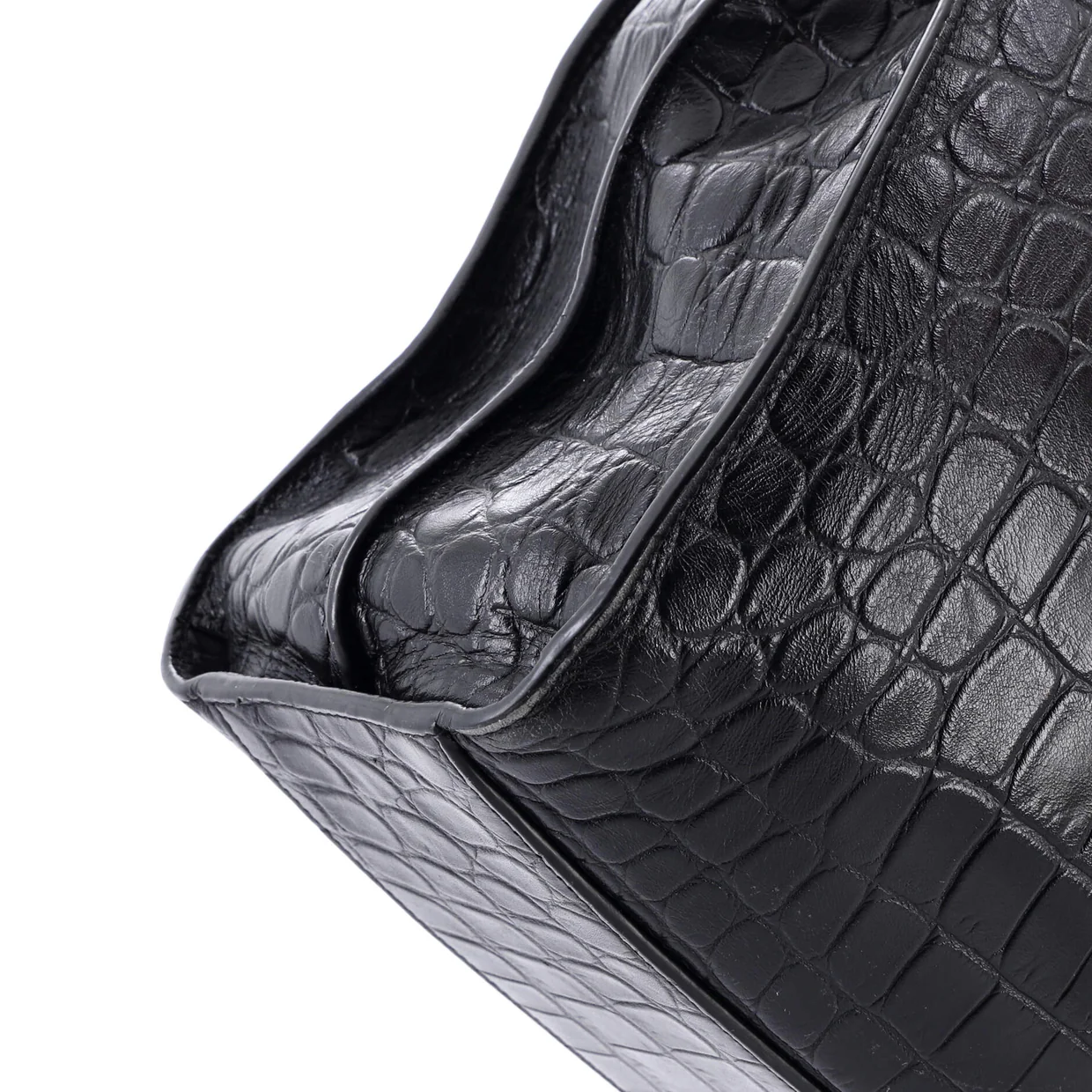 Sac de Jour Souple Bag Crocodile Embossed Leather Large - Deep Luxury