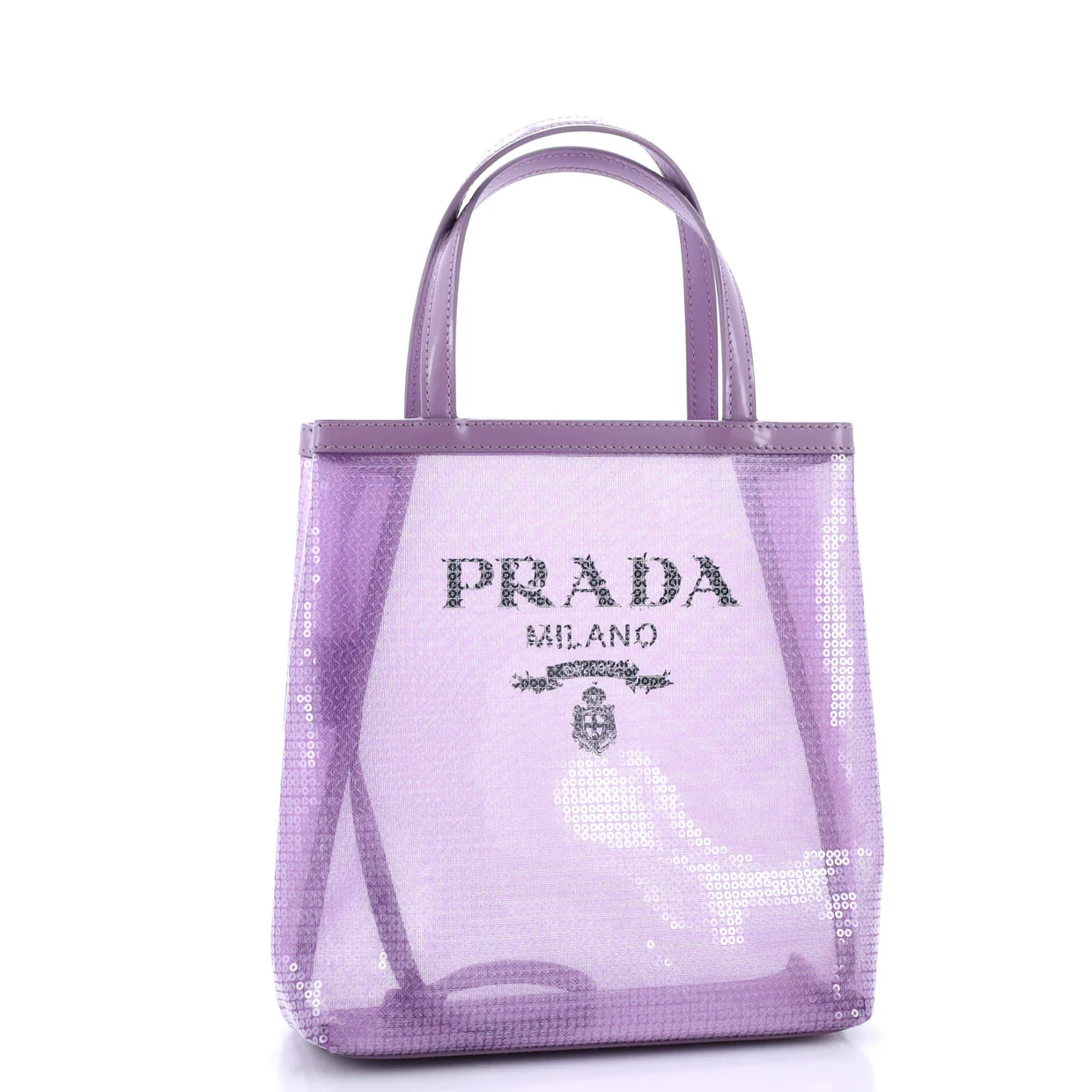 Logo Open Tote Sequined Mesh Small - Deep Luxury