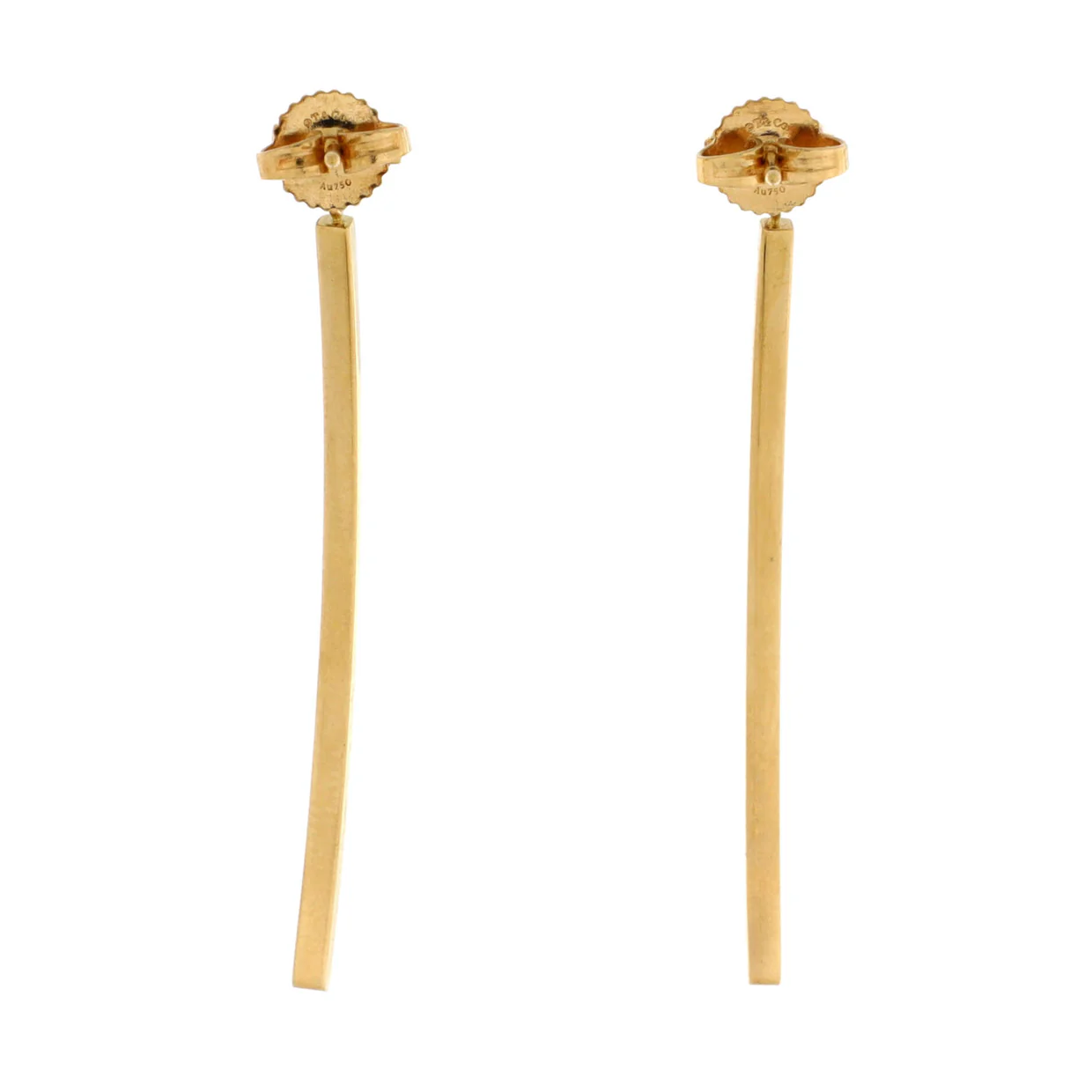 T Wire Bar Earrings 18K Yellow Gold - Deep Luxury