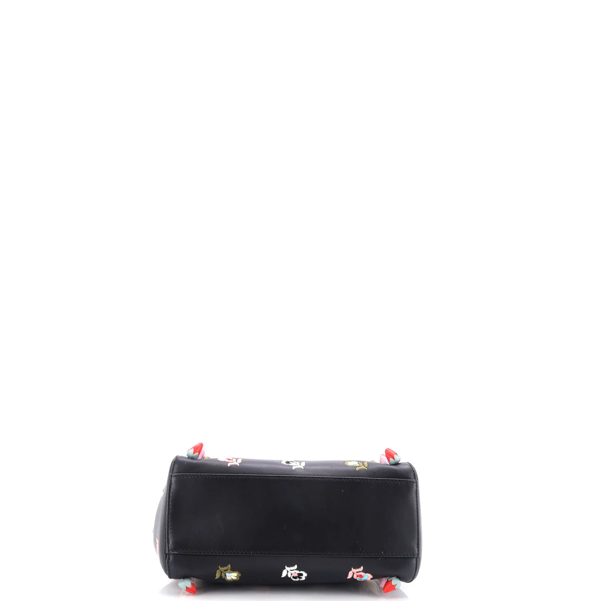 Peekaboo Bag Embroidered Leather with Floral Applique Mini - Deep Luxury