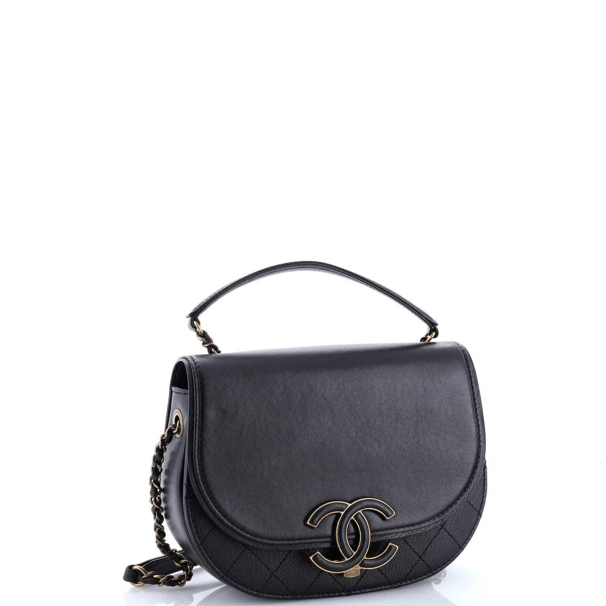 Coco Curve Flap Messenger Calfskin and Quilted Goatskin Small - Deep Luxury