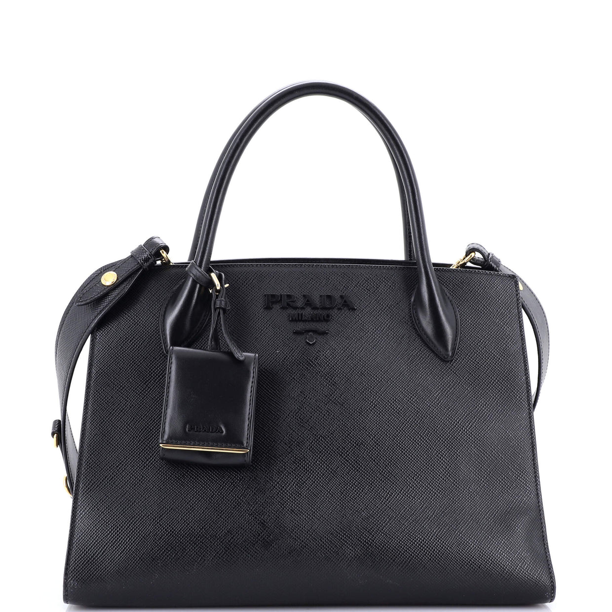 Monochrome Tote Saffiano with City Calf Medium - Deep Luxury