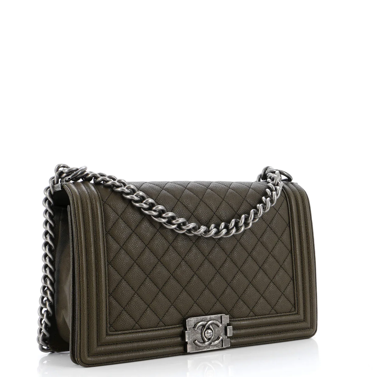 So Black Boy Flap Bag Quilted Caviar New Medium - Deep Luxury