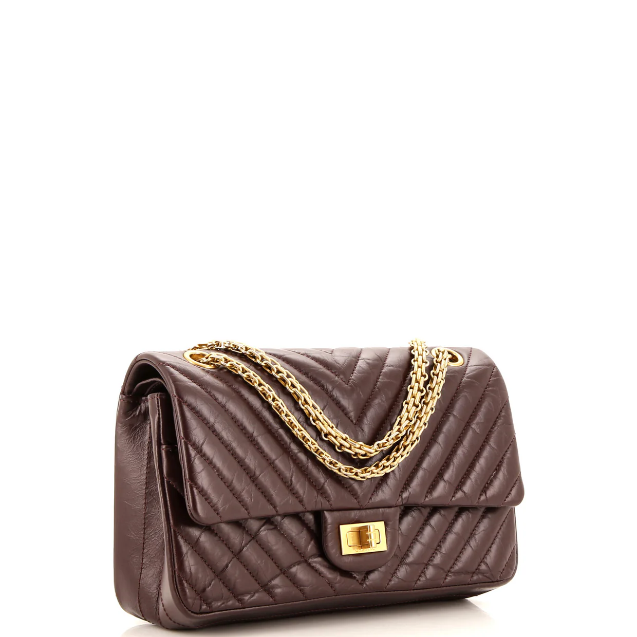 Reissue 2.55 Flap Bag Chevron Aged Calfskin 225 - Deep Luxury