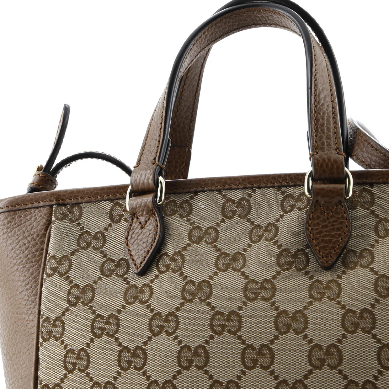 Bree Convertible Tote GG Canvas with Leather Small - Deep Luxury