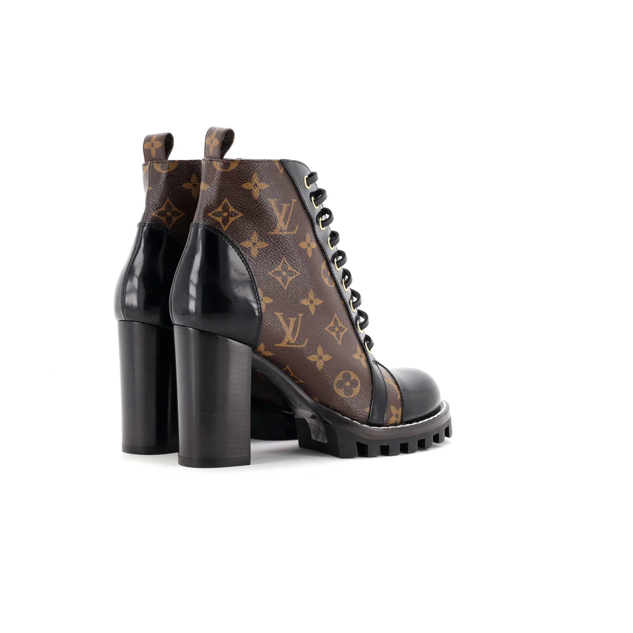 Women's Star Trail Ankle Boots Monogram Canvas with Patent - Deep Luxury
