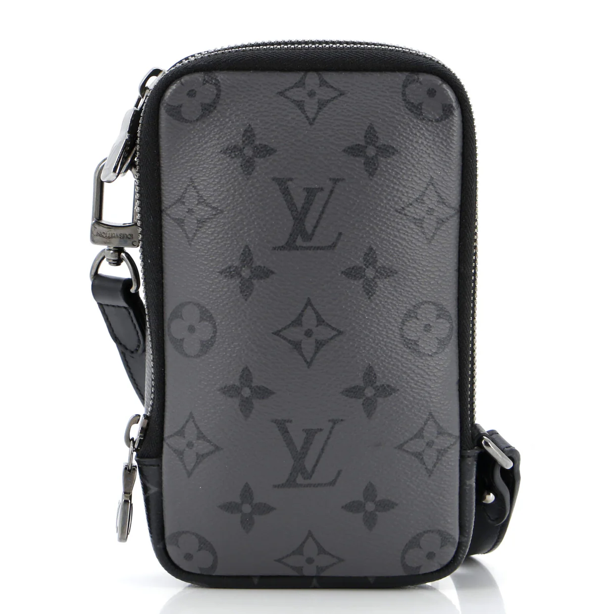 Double Phone Pouch Reverse Monogram Eclipse Canvas - Deep Luxury