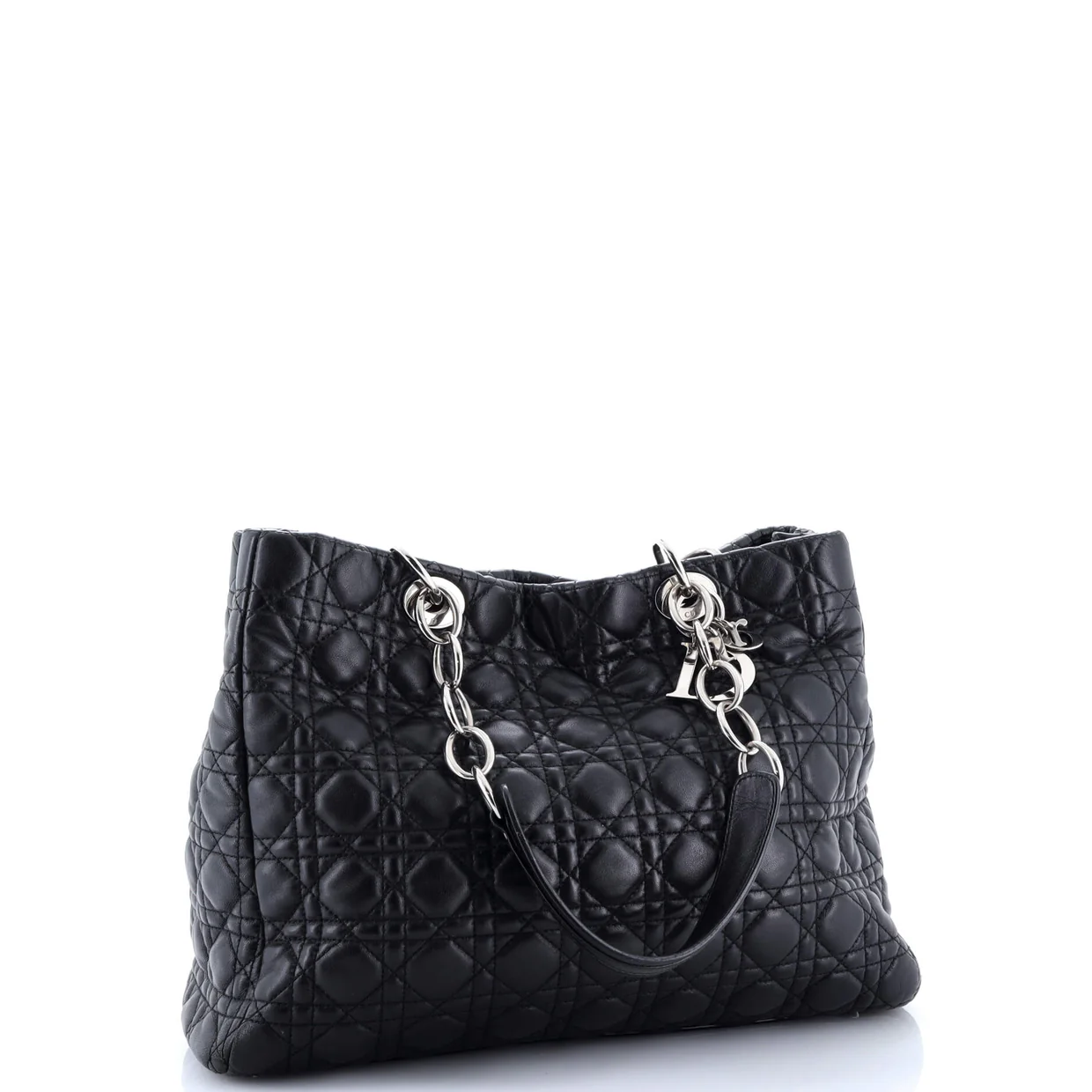Soft Chain Tote Cannage Quilt Lambskin Large - Deep Luxury