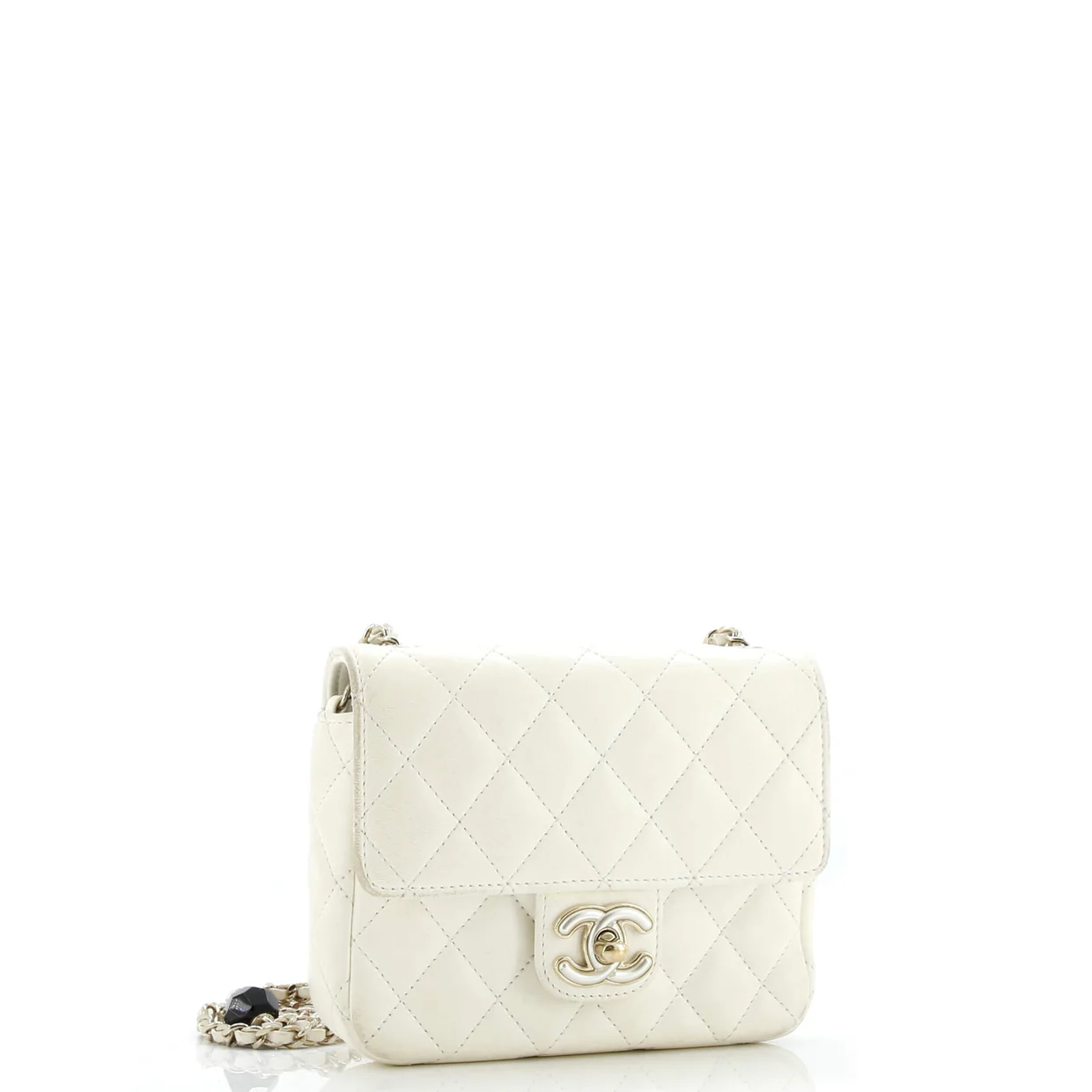 Coco de Toi Heart Chain Square Flap Bag Quilted Lambskin Mini - Deep Luxury