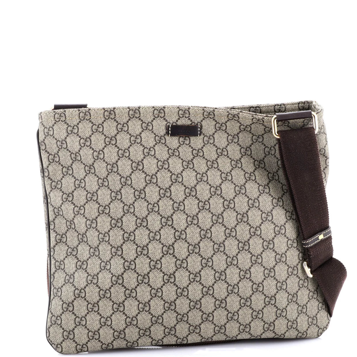 Zip Top Messenger Bag GG Coated Canvas Large - Deep Luxury
