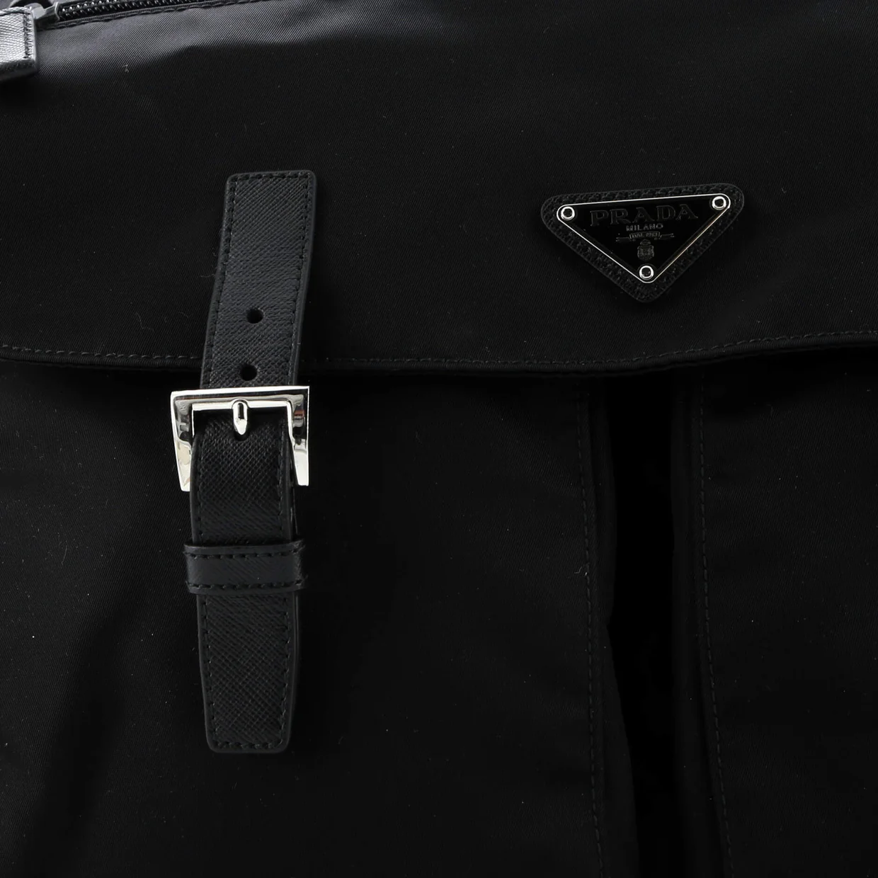 Double Buckle Flap Messenger Bag Tessuto Large - Deep Luxury