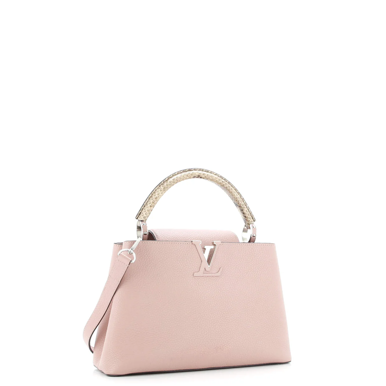 Capucines Bag Leather with Python PM - Deep Luxury