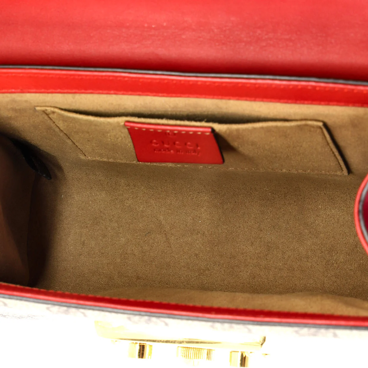 Padlock Shoulder Bag GG Coated Canvas and Leather Small - Deep Luxury