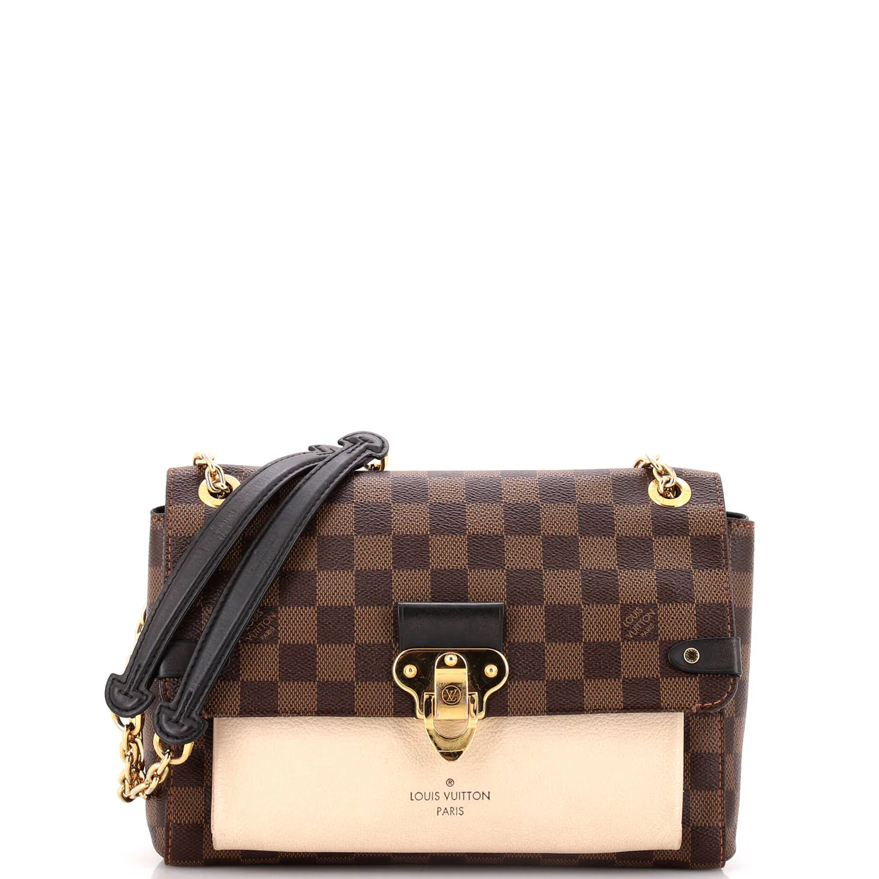 Vavin Handbag Damier with Leather PM - Deep Luxury